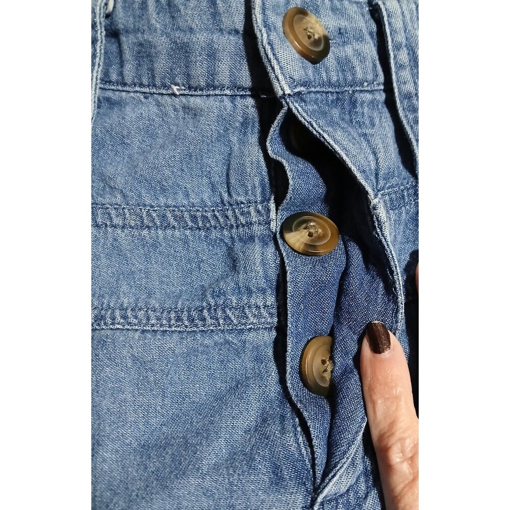 American Eagle Wide Leg Blue Jeans Button fly Size 00 - Picture 5 of 13